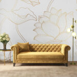 Fototapety Vzor kvetov na bielom pozadí