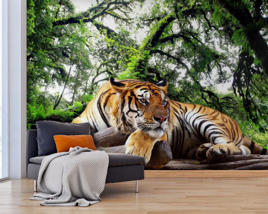 Fototapety Tiger ležiaci na kmeni - Image 2