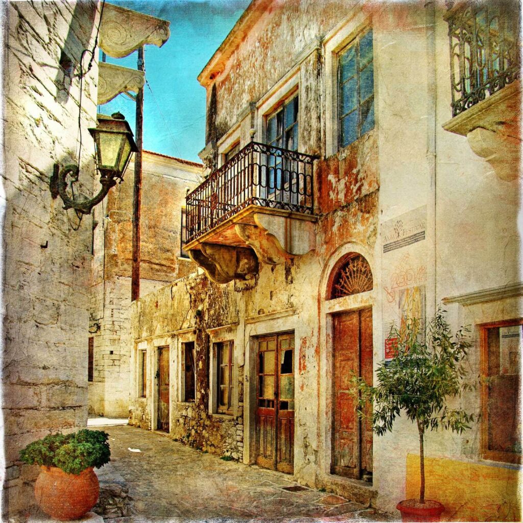 Kamenná budova s balkónom Kamenná budova s balkónom