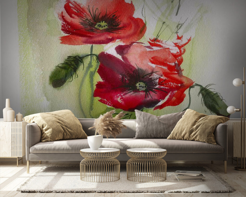 Painting of red flowers