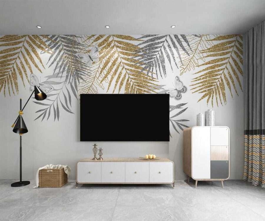 Wall murals Nature's delicate dance of leaves.