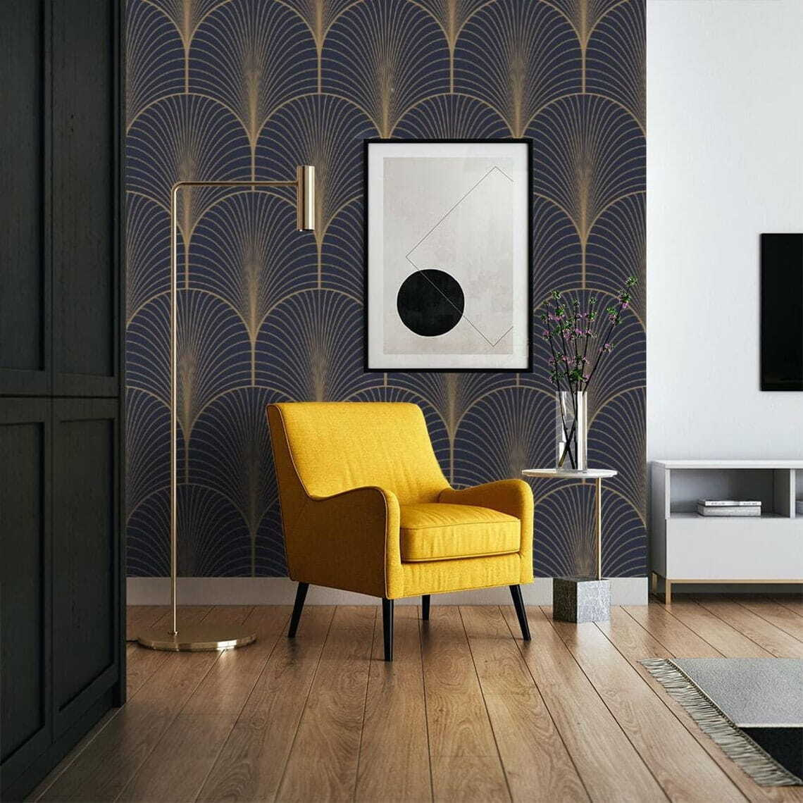 Elegant seamless midnight scallop pattern