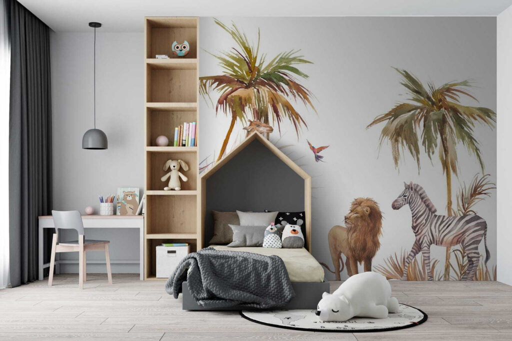 Group of animals in a jungle Group of animals in a jungle