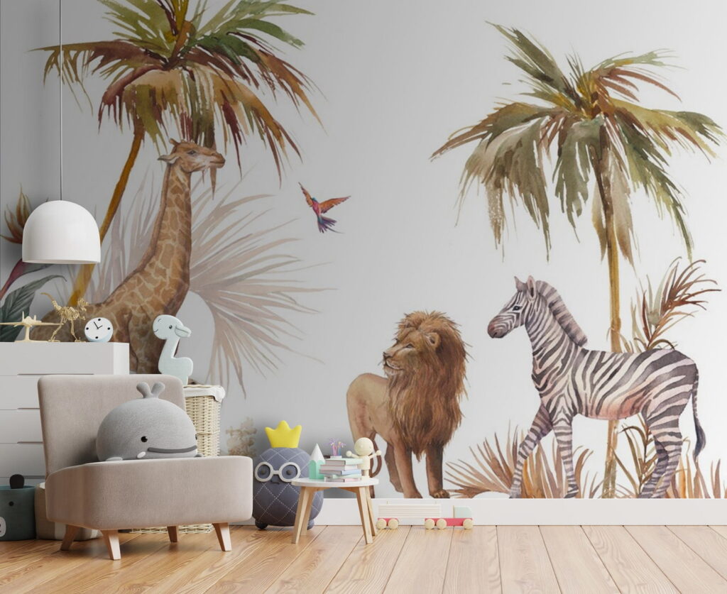 Group of animals in a jungle Group of animals in a jungle