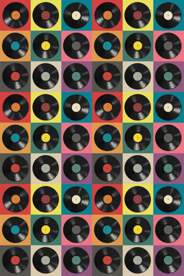 Vzor čiernych vinylových platní Vzor čiernych vinylových platní