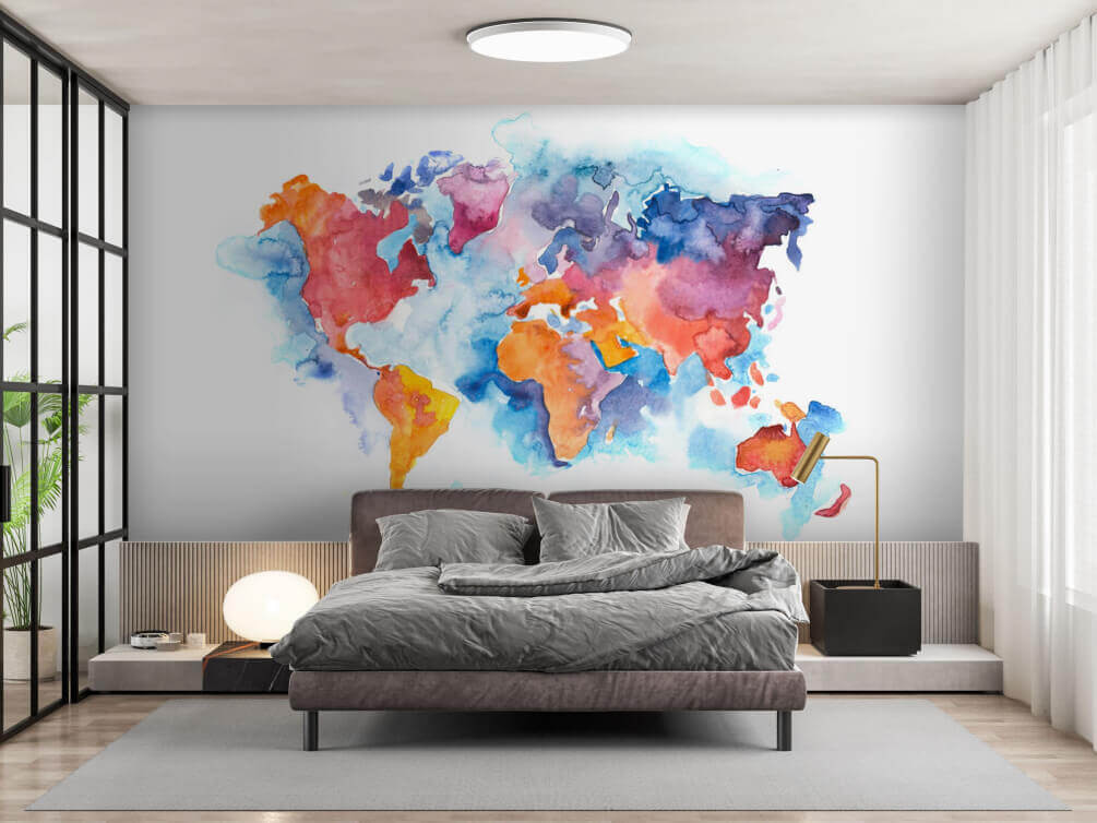 Watercolor map of the world Watercolor map of the world