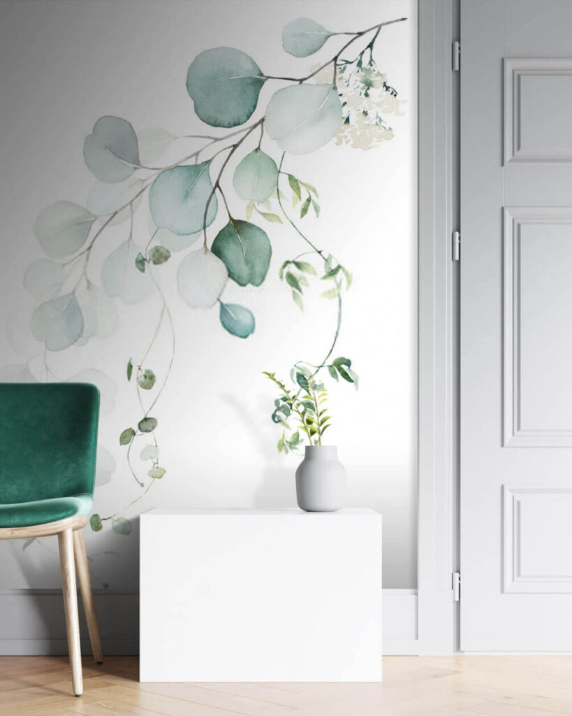 Watercolor of a branch with leaves