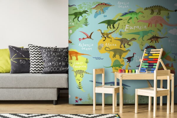 Mapa dinosaurov s bielym textom Mapa dinosaurov s bielym textom