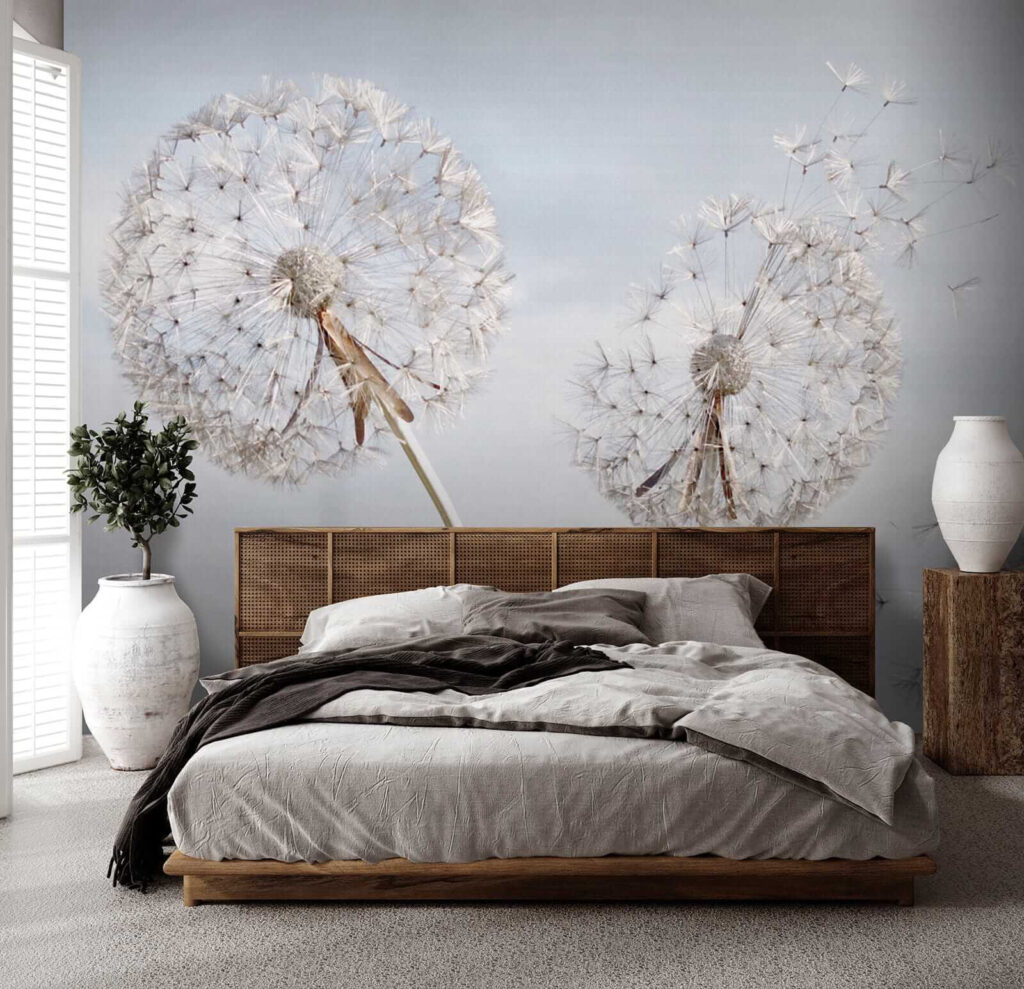 Group of dandelions with seeds Group of dandelions with seeds