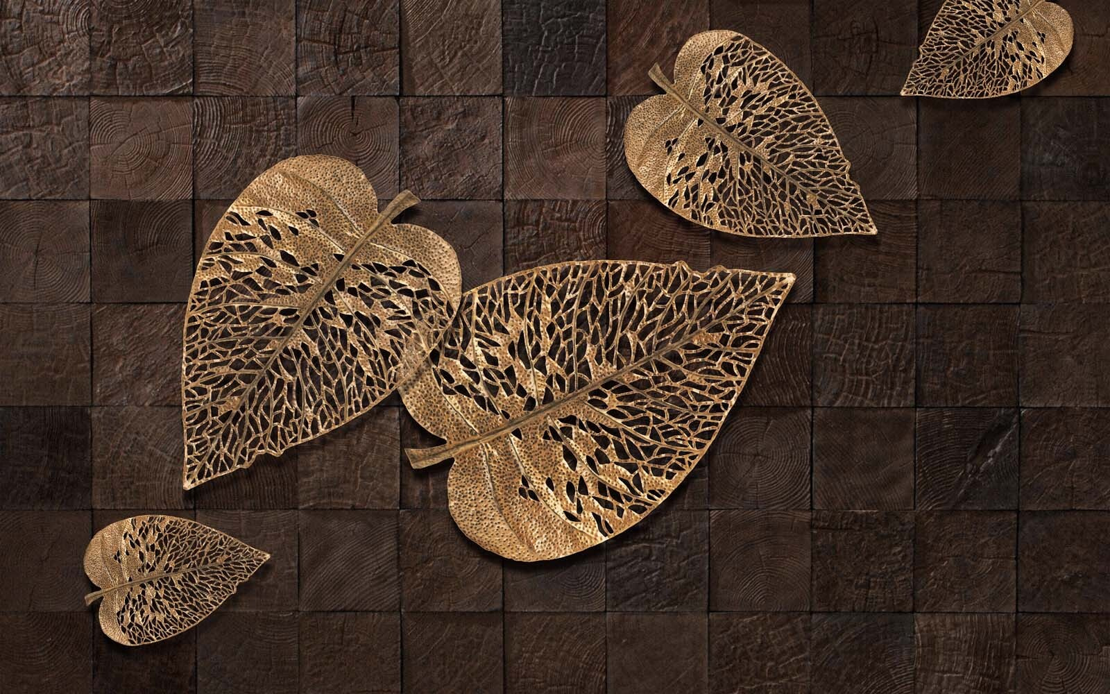 u38063p - Textúrované listy na tmavom pozadí - tegory