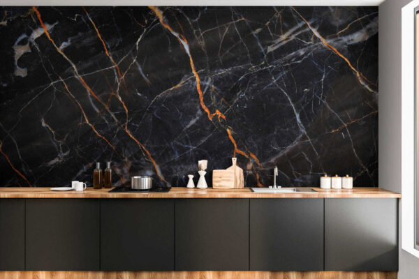 Black marble with fiery orange veins Black marble with fiery orange veins