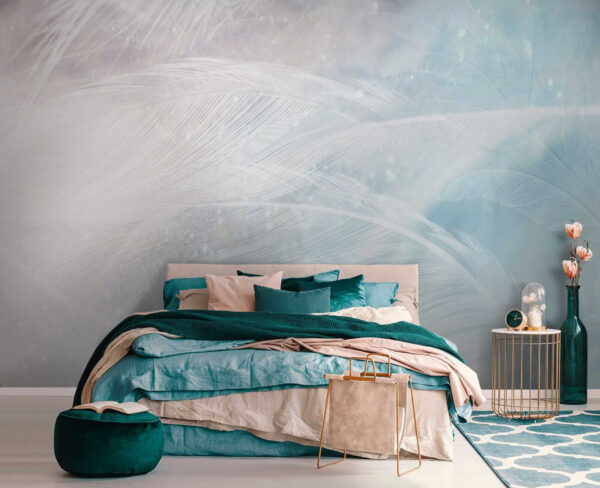 Delicate feathers in soft hues