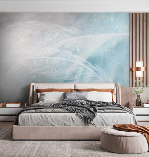 Delicate feathers in soft hues