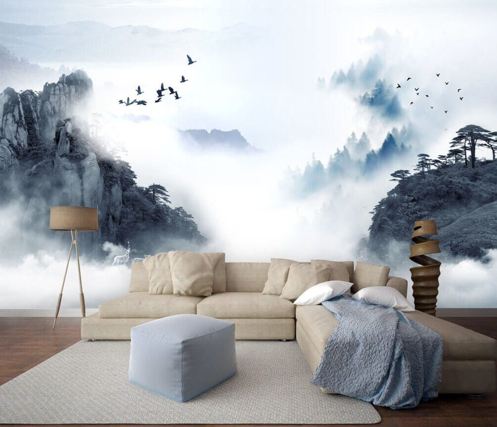 u32287pig1 - Vtáky letiace nad horou - tegory