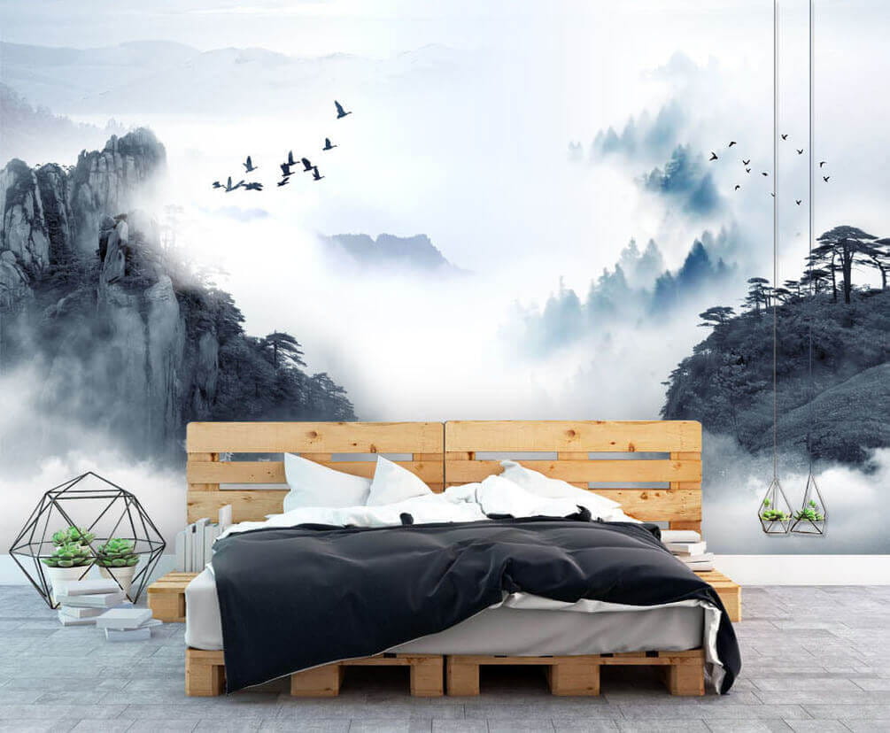 u32287pib2 - Vtáky letiace nad horou - tegory