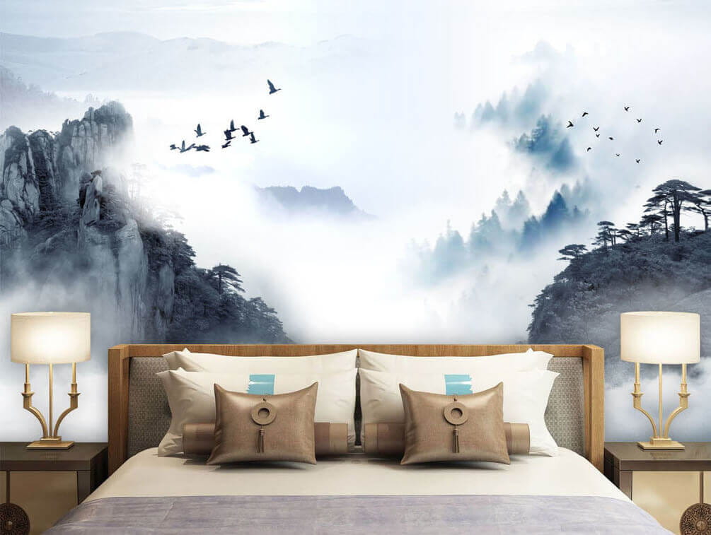 u32287pib1 - Vtáky letiace nad horou - tegory