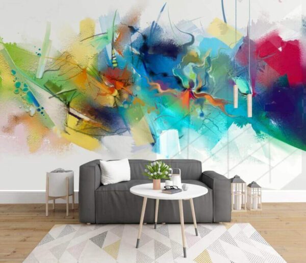 Farebná maľba kvetov Fototapety Farebná maľba kvetov