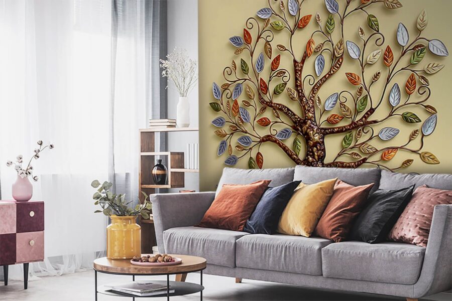 Wall murals Tree with colorful leaves on it