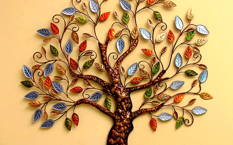 Wall murals Tree with colorful leaves on it