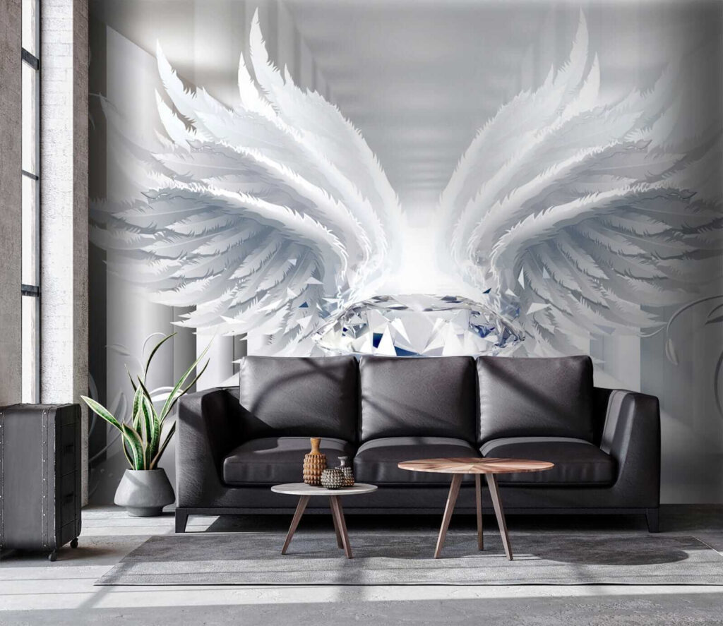Diamond with wings in a room Diamond with wings in a room