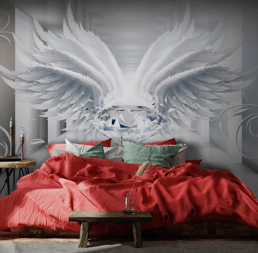 Diamond with wings in a room Diamond with wings in a room