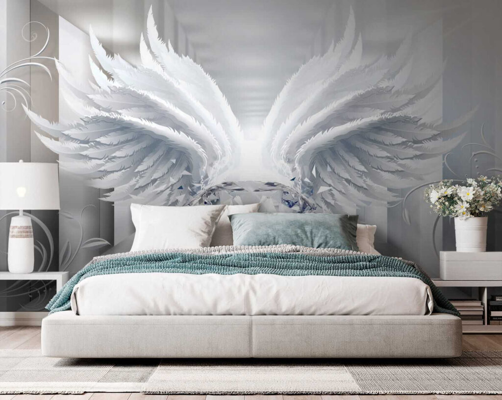 Diamond with wings in a room Diamond with wings in a room