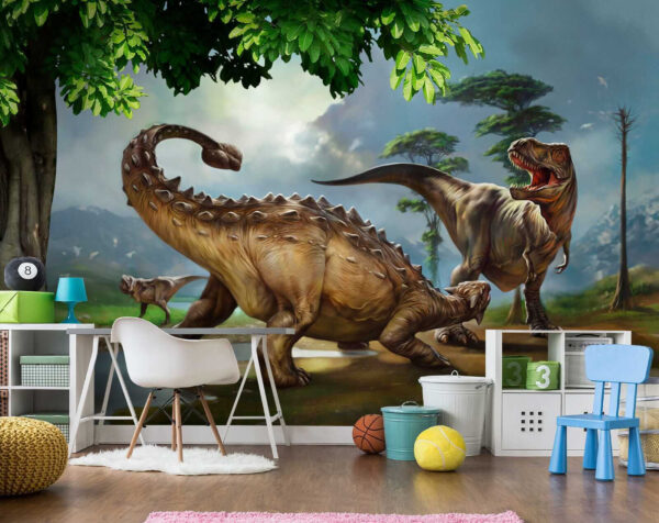Maľba dinosaurov pri rieke Maľba dinosaurov pri rieke