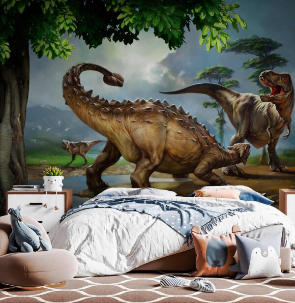 Maľba dinosaurov pri rieke Maľba dinosaurov pri rieke