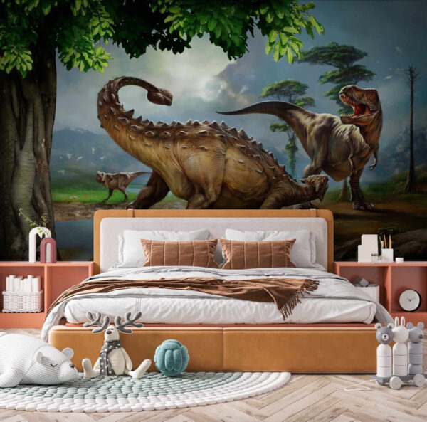 Maľba dinosaurov pri rieke Maľba dinosaurov pri rieke