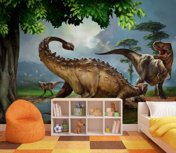 Maľba dinosaurov pri rieke Maľba dinosaurov pri rieke