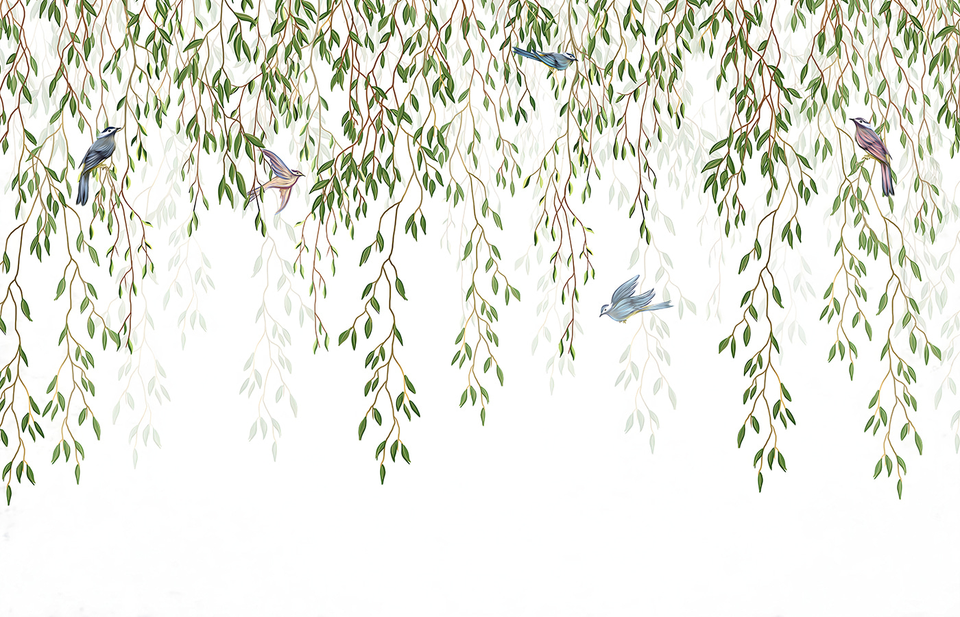 Birds on a tree branch Birds on a tree branch