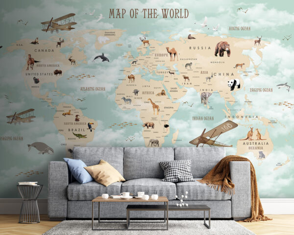 Mapa sveta so zvieratami Mapa sveta so zvieratami