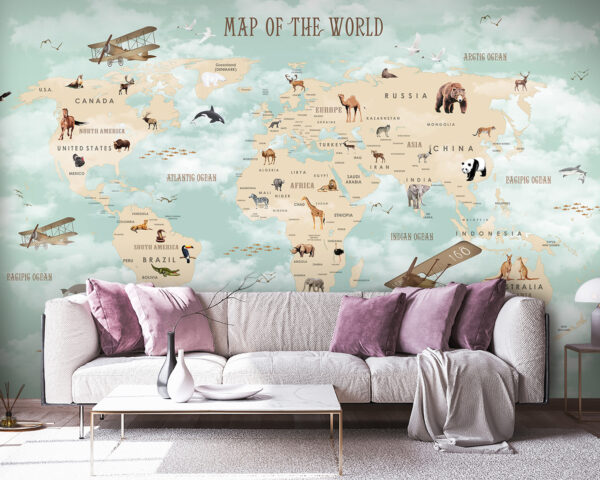 Mapa sveta so zvieratami Mapa sveta so zvieratami