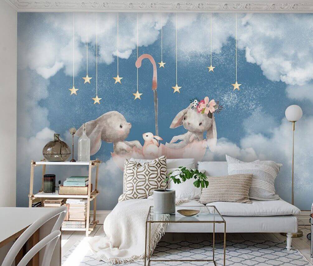 u24538pir3 - Dva králiky v ružovom dáždniku - tegory