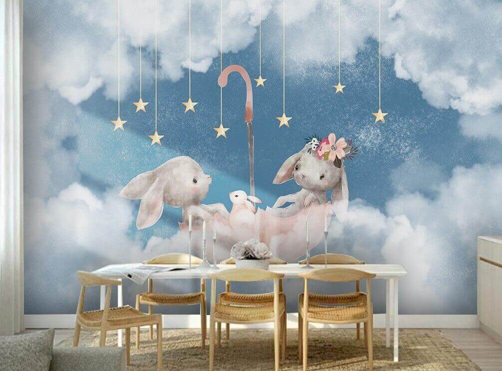 u24538pir2 - Dva králiky v ružovom dáždniku - tegory