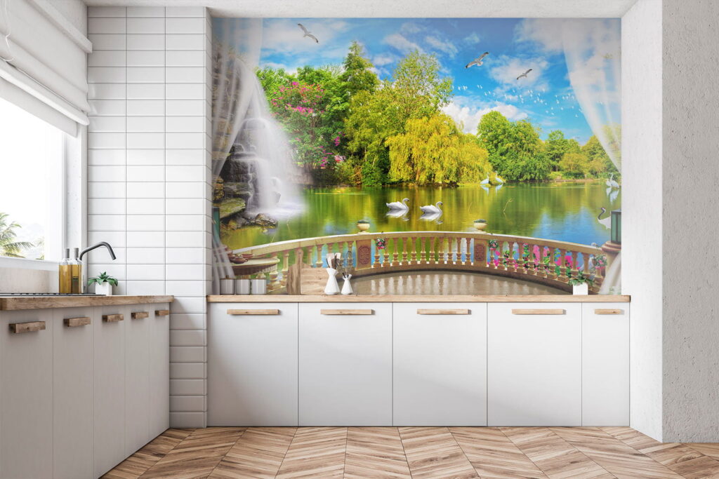 Pohľad na rybník s vtákmi a stromami u18753pik2 1024x683 - Pohľad na rybník s vtákmi a stromami - tegory