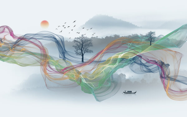 Colorful waves in the sky