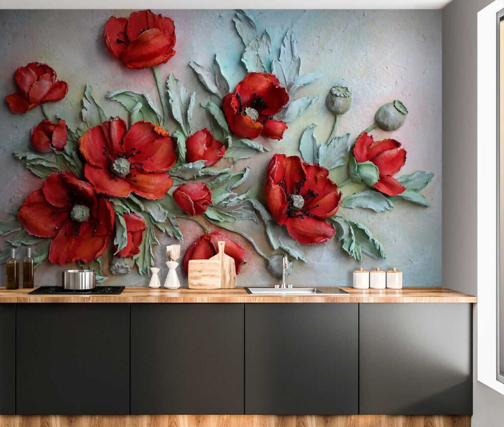 Vibrant red flowers in soft hues Vibrant red flowers in soft hues