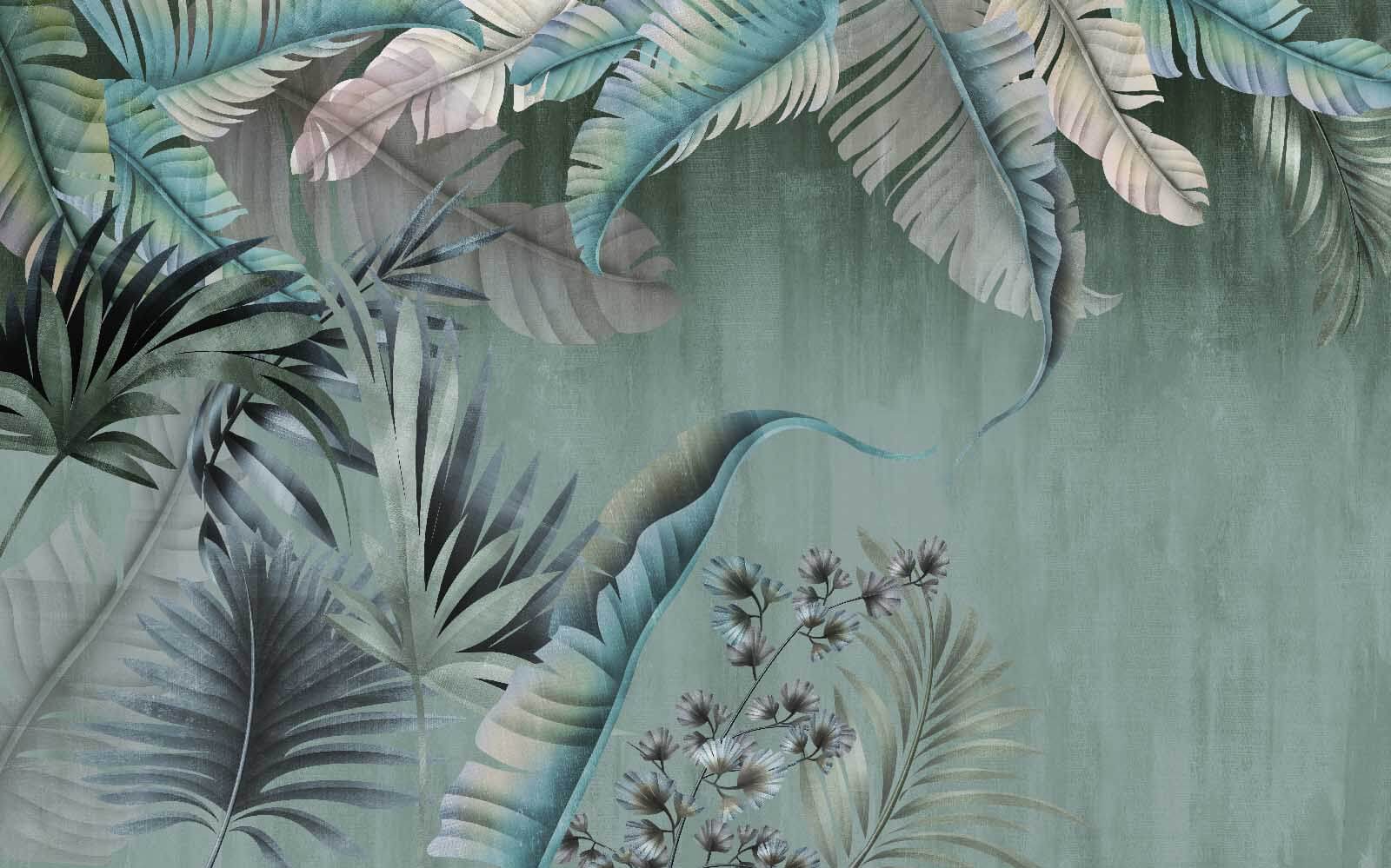 u05112p - Svieže tropické listy v jemných odtieňoch - tegory