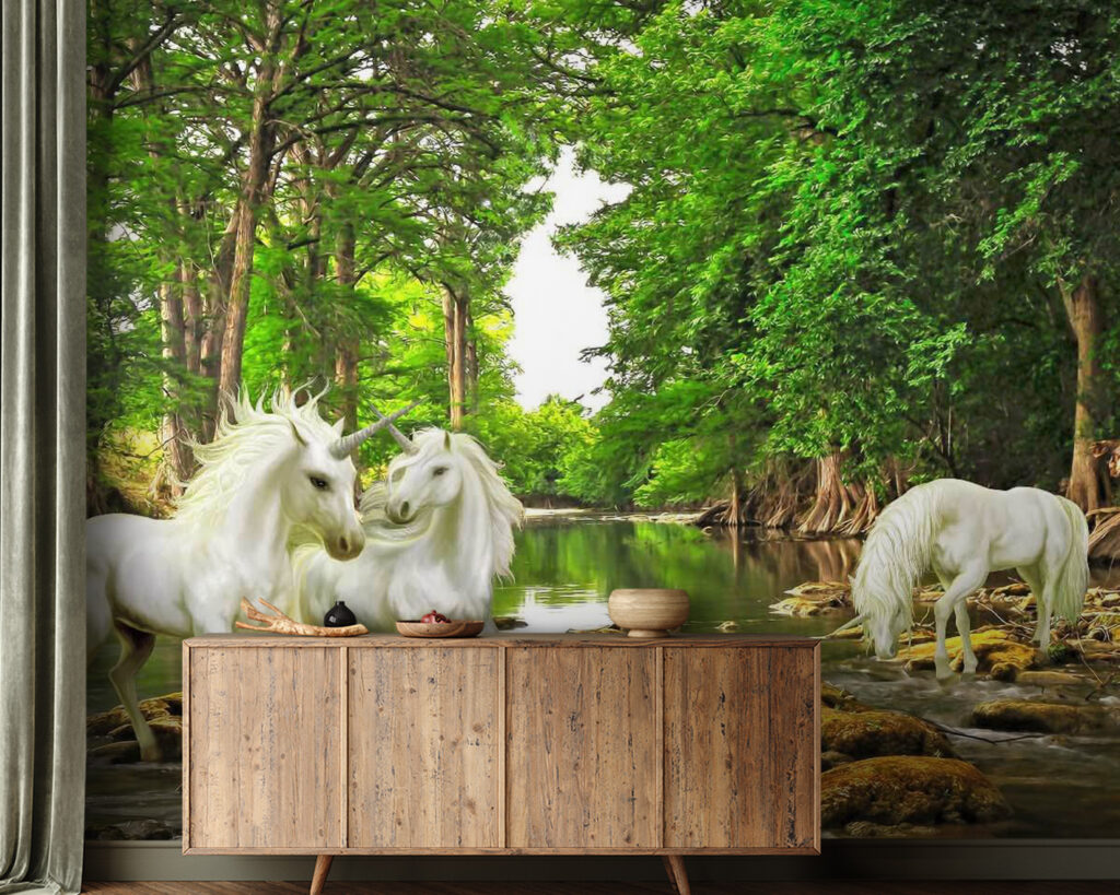 u05099pig21 1024x819 - Skupina bielych jednorožcov v rieke - tegory