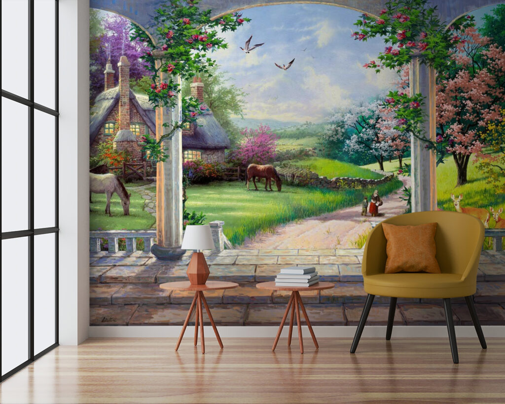 u09760pig3 1024x819 - Maľba krajiny s koňom a domom - tegory