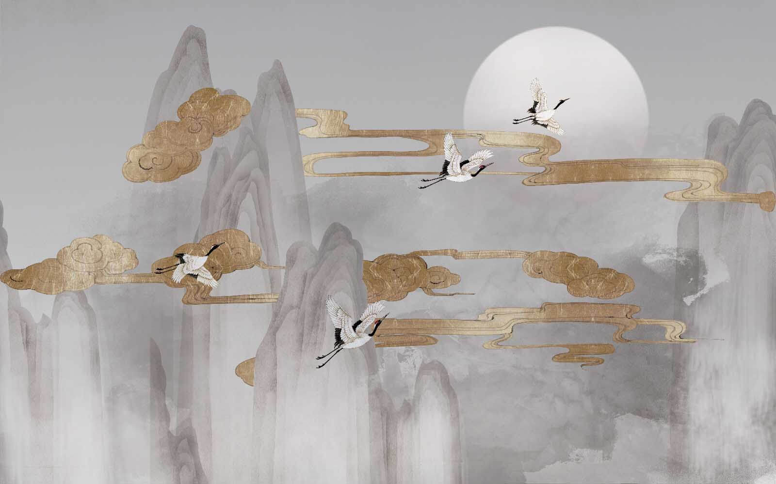 Maľba vtákov letiacich na oblohe u16241p - Maľba vtákov letiacich na oblohe - tegory