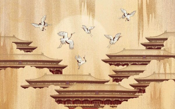 u16243p 600x375 - Skupina žeriavov letiacich na oblohe - tegory