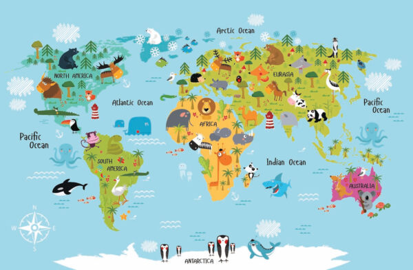 Mapa sveta so zvieratami Mapa sveta so zvieratami