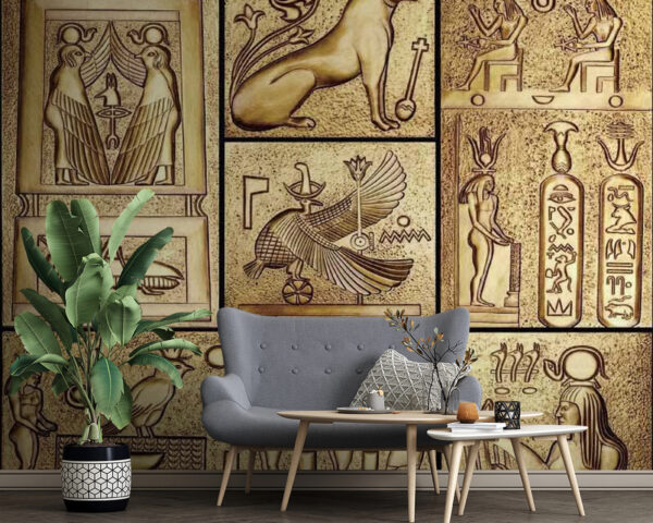 Koláž starovekých egyptských symbolov Koláž starovekých egyptských symbolov