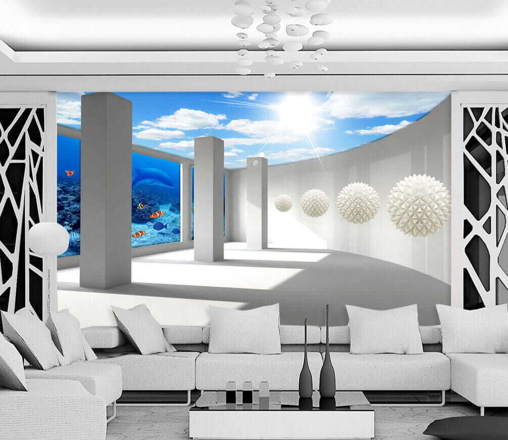 Miestnosť so stĺpmi a rybami a rybami u31923pig1m - Miestnosť so stĺpmi a rybami a rybami - tegory