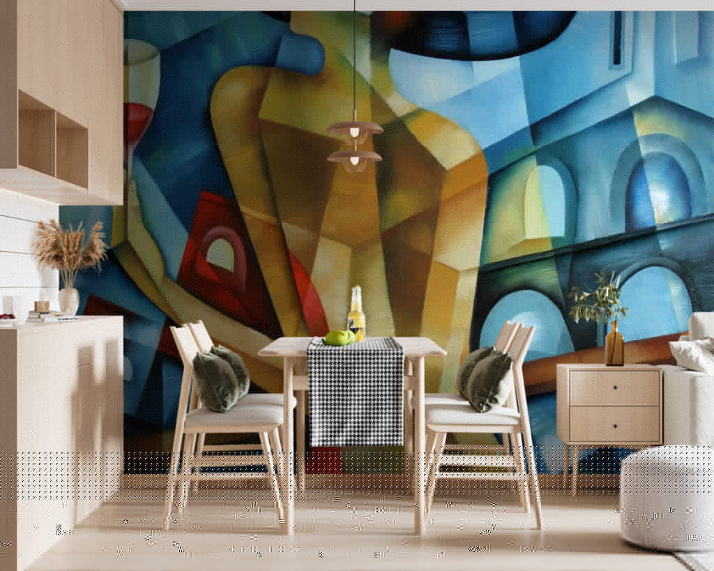 Painting of a woman holding a glass of wine