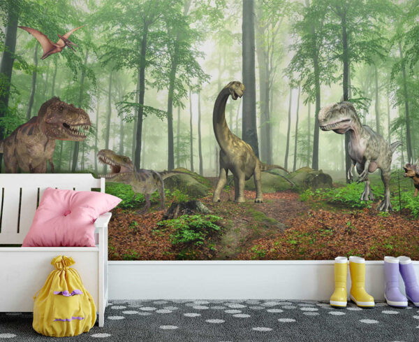Skupina dinosaurov v lese Skupina dinosaurov v lese