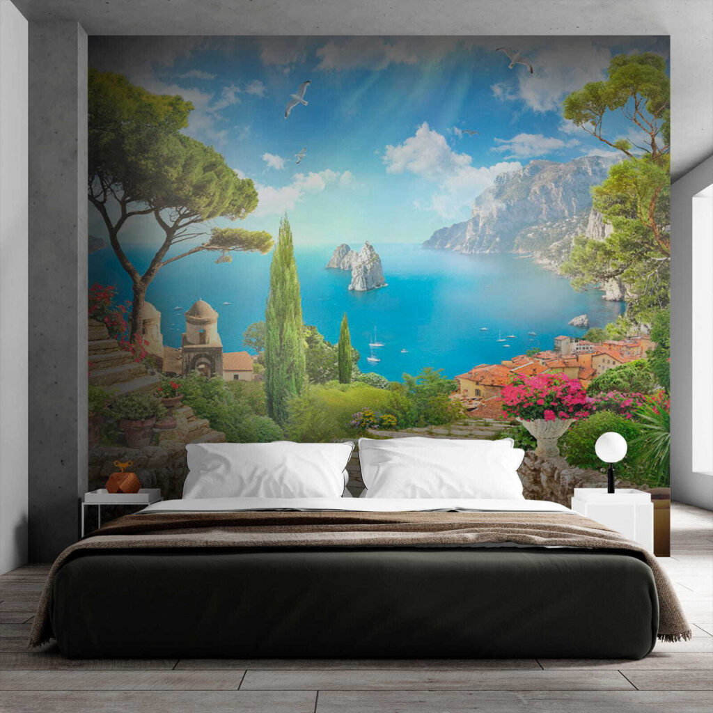 Stone stairs leading to a body of water Stone stairs leading to a body of water