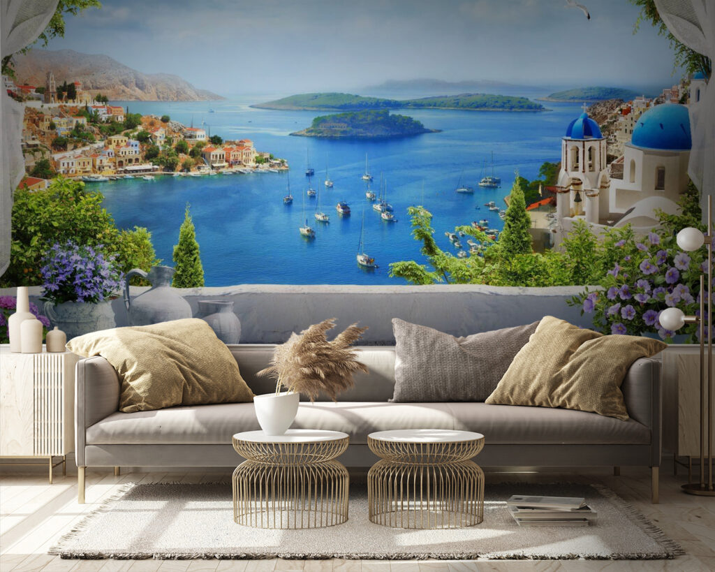 View of a city and water from a balcony View of a city and water from a balcony